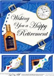 8 x 8 Retirement Scalloped Corner Side Stcker Topper