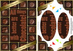 A5 Chocolate Greetings Scallop Corners N Pyramage