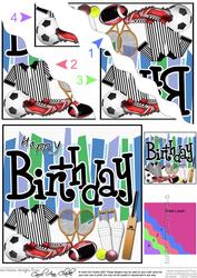 Birthday Sports N Games Wavy Corner Side Stacker Topper