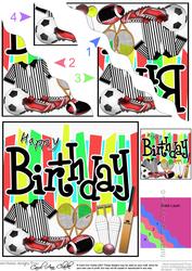 Birthday Sports N Games Wavy Corner Side Stacker Topper
