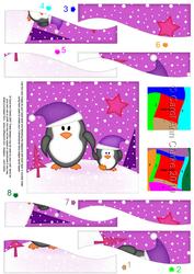 Cute Christmas Penguin Felties Wavy Spiral Side Stacker