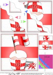 Flying the Flag England Cupcake Wavy Corner Side Stacker