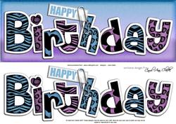 Large Dl Happy Birthday Animal Print Felties Quick Card