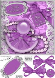 8x8 Perfume Lace N Pearls 3D Decoupage
