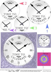 Time to Celebrate Clock Circle Pyramage Topper