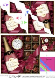 Retirement Champers N Chocs Wavy Corner Side Stacker Topper