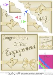 Elegant Romantic Engagement Wavy Corner Side Stacker Topper