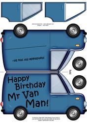 Happy Birthday Mr Van Man Shaped Card