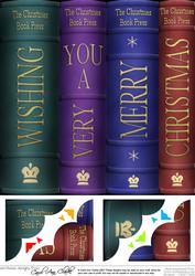 8 x 8 Merry Christmas Books Scalloped Corner Topper