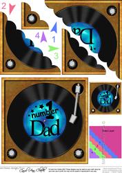 Number 1 Dad Record Scallop Corner Side Stacker Topper