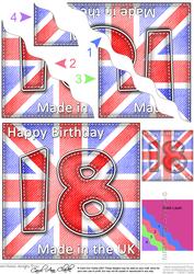 Flying the Flag Uk 18th Birthday Wavy Corner Side Stacker