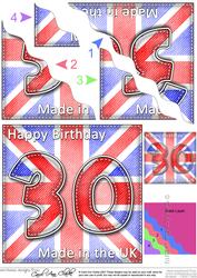 Flying the Flag Uk 30th Birthday Wavy Corner Side Stacker
