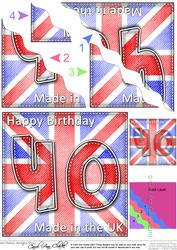 Flying the Flag Uk 40th Birthday Wavy Corner Side Stacker