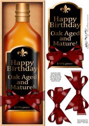 Large Dl Birthday Whisky in a Box Quick Card 3D Decoupage