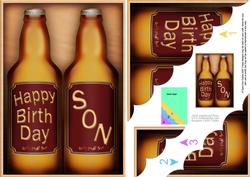 A5 Birthday Son Beer Gift Set Scallop Corner Side Stacker