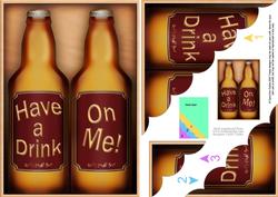 A5 Have a Drink on Me Beer Gift Set Scallop Corner Stacker
