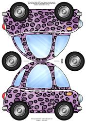 Funky Leopardskin Car Shaped Card
