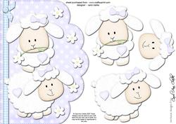 A5 Little Lamb Felties Scalloped Edge N 3D Decoupage