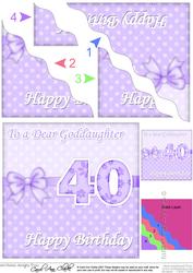 40th Birthday Goddaughter Felties Wavy Corner Side Stacker