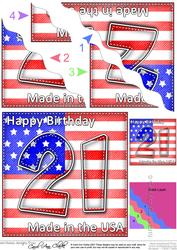 Flying the Flag Usa 21st Birthday Wavy Corner Side Stacker