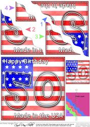Flying the Flag Usa 50th Birthday Wavy Corner Side Stacker