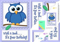 A5 What a Hoot Owl Birthday Scallop Corner Side Stacker