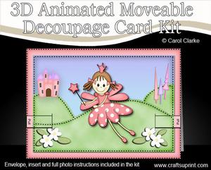 3D Fairy Twinkletoes Animated Moveable Decoupage Card Kit