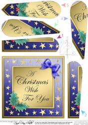 Elegant Christmas Greetings Fan Pyramage Topper