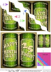 25th Birthday Beer Cans Wavy Corner Side Stacker