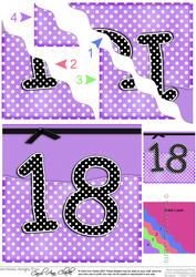 Polka Dot 18th Birthday Scallop Corner Side Stacker Topper