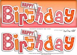 Large Dl Happy Birthday Felties Quick Card N 3D Decoupage