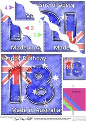 Flying the Flag Aus 18th Birthday Wavy Corner Side Stacker