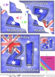 Flying the Flag Aus 21st Birthday Wavy Corner Side Stacker