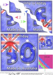 Flying the Flag Aus 30th Birthday Wavy Corner Side Stacker