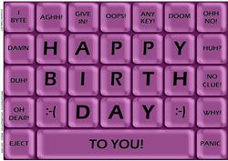 A4 Novelty Fun Computer Keyboard Greetings Card Topper