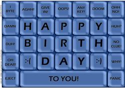 A4 Novelty Fun Computer Keyboard Greetings Card Topper