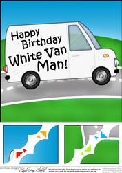 8 x 8 Happy Birthday Mr Van Man Scalloped Corner Topper