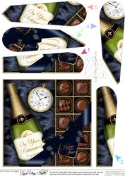 Retirement Champers N Chocs Fan Pyramage Topper
