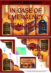 A5 Whisky Emergency Fun Novelty Scallop Corner Side Stacker