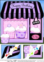8 x 8 the Little Cupcake Shop Topper