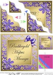 Floral Elegance Welsh Grandmother Anniversary Wavy Corner