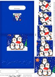 Christmas Penguins No-Hole Easy Over the Edge Card & Spiral Pyramid Topper