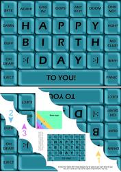 A5 Novelty Fun Computer Keyboard Greetings Scallop Corner St
