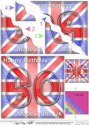 Flying the Flag Uk 60th Birthday Wavy Corner Side Stacker