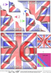 Flying the Flag Uk 70th Birthday Wavy Corner Side Stacker