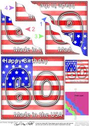 Flying the Flag Usa 60th Birthday Wavy Corner Side Stacker
