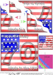 Flying the Flag Usa 70th Birthday Wavy Corner Side Stacker