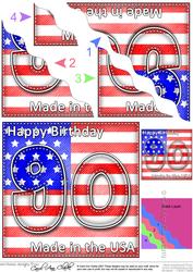 Flying the Flag Usa 90th Birthday Wavy Corner Side Stacker
