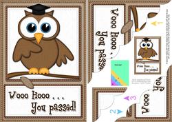 A5 Wise Owl Exam Congrats Felties Scallop Side Stacker