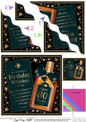 80th Birthday Whisky Wavy Corner Side Stacker Topper